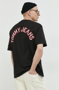 Bavlněné tričko Tommy Jeans černá