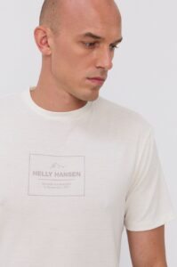 Tričko Helly Hansen krémová barva