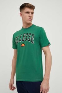 Bavlněné tričko Ellesse zelená barva