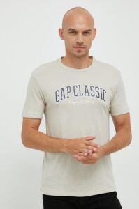 Bavlněné tričko GAP béžová