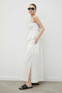 Bavlněná sukně Herskind bílá barva