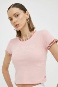 Bavlněné tričko Levi's růžová