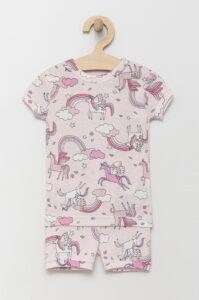 Dětské bavlněné pyžamo GAP růžová