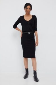 Vlněná sukně Calvin Klein černá