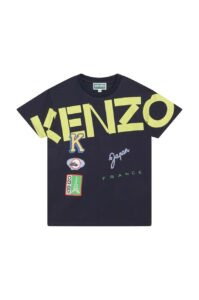Dětské bavlněné tričko Kenzo Kids tmavomodrá