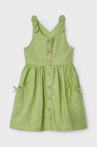 Dětské lněné šaty Mayoral zelená