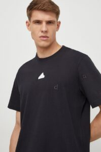 Bavlněné tričko adidas černá barva