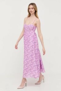Šaty Bardot fialová barva
