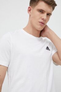 Bavlněné tričko adidas bílá