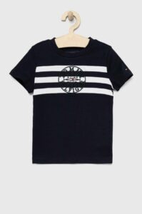 Dětské bavlněné tričko Tommy Hilfiger tmavomodrá