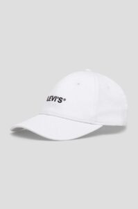 Bavlněná baseballová čepice Levi's bílá