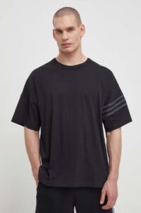 Bavlněné tričko adidas Originals černá barva