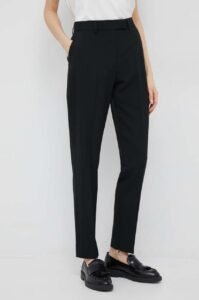 Kalhoty s příměsí vlny Calvin Klein dámské