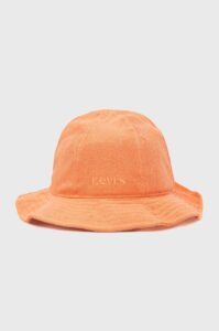 Bavlněná čepice Levi's oranžová