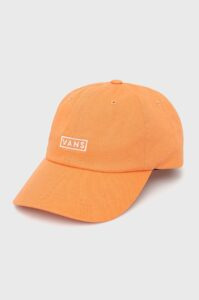 Bavlněná čepice Vans oranžová barva