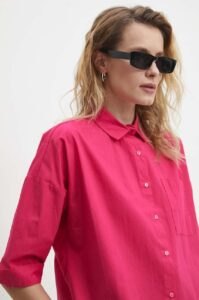 Bavlněná košile Answear Lab růžová barva