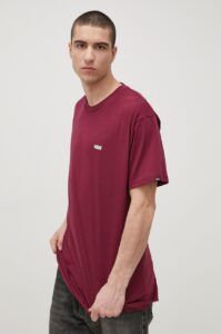 Bavlněné tričko Vans fialová