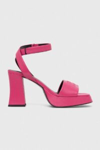 Kožené sandály HUGO Vicky růžová