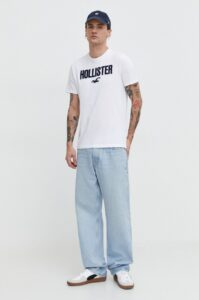 Bavlněné tričko Hollister Co. 5-pack bílá