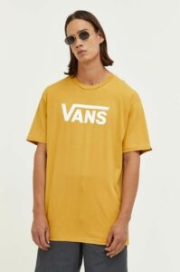 Bavlněné tričko Vans hnědá barva