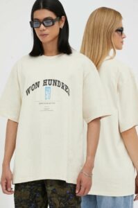 Bavlněné tričko Won Hundred béžová