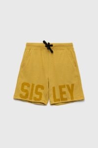 Dětské bavlněné šortky Sisley žlutá