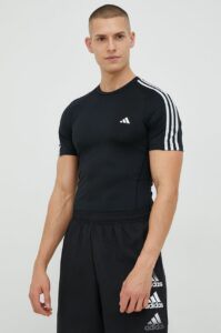 Tréninkové tričko adidas Performance Techfit 3-stripes černá