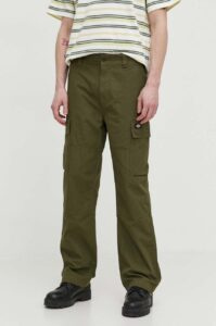Bavlněné kalhoty Dickies EAGLE BEND zelená barva
