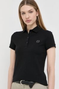 Bavlněné polo tričko Armani Exchange černá