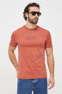 Bavlněné tričko Calvin Klein oranžová