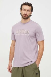 Bavlněné tričko adidas fialová barva