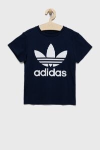 Dětské bavlněné tričko adidas Originals tmavomodrá