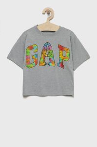 Dětské tričko GAP šedá barva