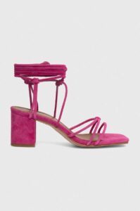 Semišové sandály Alohas Paloma růžová