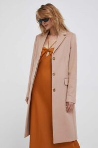 Vlněný kabát Calvin Klein růžová