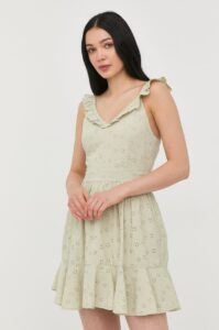 Bavlněné šaty Guess zelená