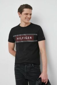 Bavlněné tričko Tommy Hilfiger černá