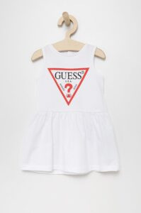 Dětské bavlněné šaty Guess bílá