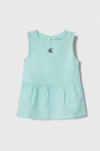 Dětské šaty s příměsí lnu Calvin Klein