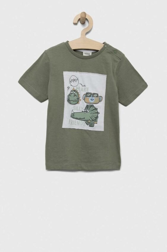Bavlněné dětské tričko Birba&Trybeyond zelená