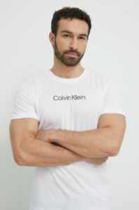Bavlněné plážové tričko Calvin Klein bílá