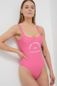 Jednodílné plavky Karl Lagerfeld růžová