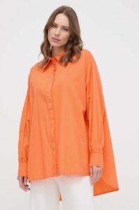 Bavlněná košile Silvian Heach oranžová barva