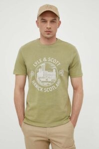 Bavlněné tričko Lyle & Scott zelená