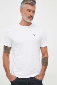 Bavlněné tričko Barbour bílá