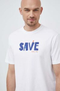 Bavlněné tričko Save The Duck bílá