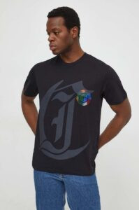 Bavlněné tričko Just Cavalli černá barva
