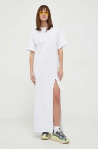 Bavlněné šaty MSGM bílá barva