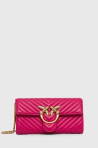 Kožená kabelka Pinko růžová