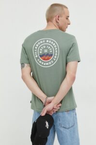Bavlněné tričko Billabong zelená barva